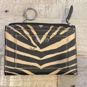 Coach Black and Tan Zebra Pattern Wallet